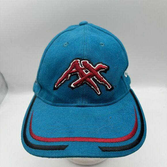 VTG Memphis Maniax XFL Football Logo Hat Cap Adjustable Strapback Teal Y2K 2001 - Picture 1 of 9